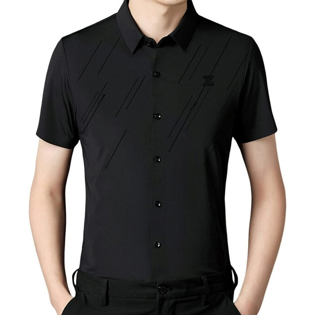 Camisa de manga corta para hombre, informal, con solapa, ligera, para uso diario, para hombre SG