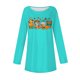 thumbnail image 4 of Camiseta estilo pulóver informal de talla grande con cuello redondo y manga larga con estampado retro para mujer, 4 of 5