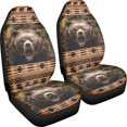 thumbnail image 3 of XYZCANDO Car Seat Covers 2 Pack Car Seat Protector Car Front Seat Covers Easy to Install Stretchy Sedan Van, Brown Bear Pattern, 3 of 10