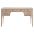thumbnail image 5 of Benjara BM282141 55 in. Ava 5 Drawers Cane Reclaimed Wood Writing Desk, Natural Brown, 5 of 7