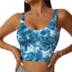 thumbnail image 1 of Fotbe Blue Tie Dye Sujetador Deportivo Largo sin Aros para Mujer con Almohadillas y Soporte Medio, Transpirable y Absorbente, Camiseta Tipo Chaleco o Tank Top-Medium, 1 of 8