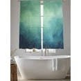 thumbnail image 5 of Teal Green Starry Night Sheer Curtains 72 Inch Length 2 Panels Set, Modern Vintage Scenery Voile Window Treatment Rod Pocket Curtains Sheers Drapes for Bedroom/Living Room/Kitchen 52"x72"x2, 5 of 7