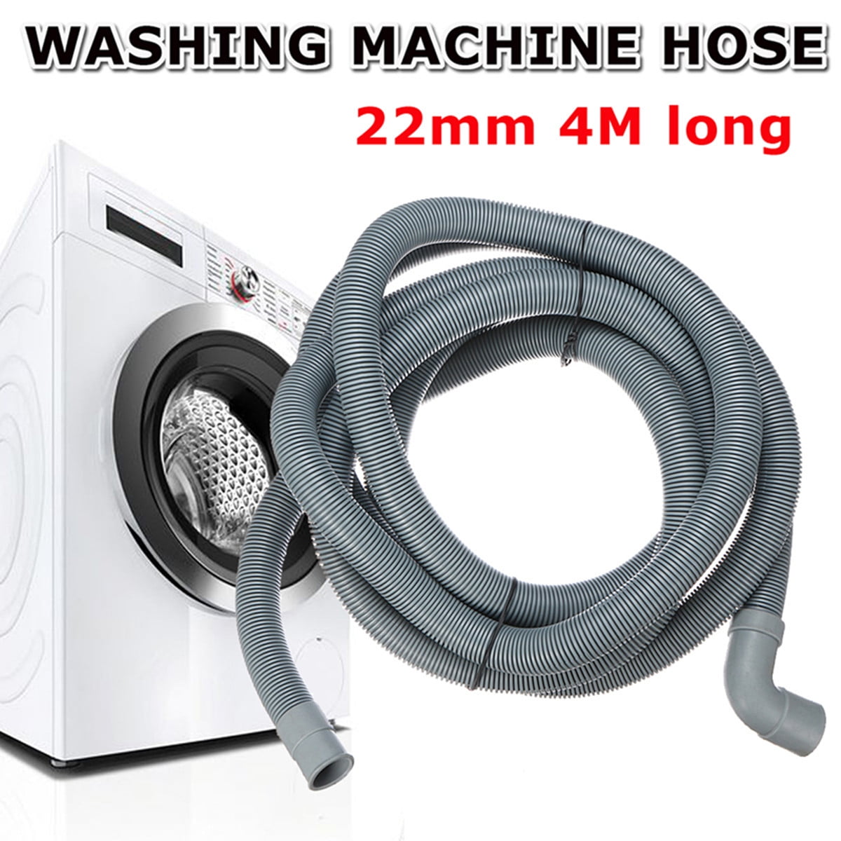 Universal Washing Machine Dishwasher Drain Waste Hose Extension Pipe Kit 4M PP For Elbow size 22