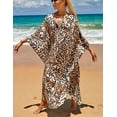 thumbnail image 7 of Bsubseach Women's Print Turkish Kaftan Bikini Cover up Maxi Dress Sexy V-Neck Beachwear, 7 of 7