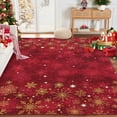 thumbnail image 5 of Christmas Snowflake Area Rug Non Slip Entryway Washable Rugs Holiday Throw Carpet Low Pile Soft Floor Mat for Hallway Bedrooms Bathroom, 5 of 8