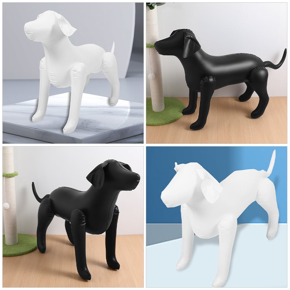 BESTYASH 2-Pack Inflatable Dog Mannequins PVC Assorted Colors for Pet Store Clothing Display and Decorative Use