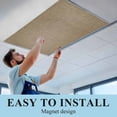 thumbnail image 6 of Vintage Brown Fluorescent Light Covers, Farmhouse Retro Dark Solid Color Linen Texture Magnetic Light Covers for Ceiling Lights, Fluorescent Ceiling Shade for Classroom Bedroom Office 4x2Ft x 3PCS, 6 of 8