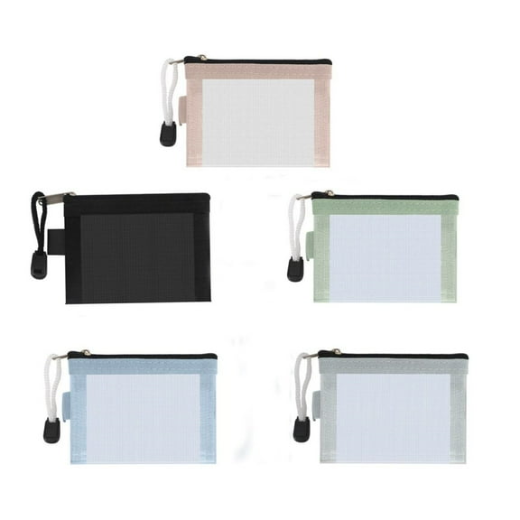 5Pack Mini Zipper Mesh Bags,3"x4.3" Nylon Portable Small Key Holder Travel Pouch