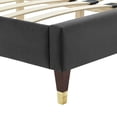 thumbnail image 5 of Modway Leah Chevron Tufted Performance Velvet Full Platform Bed in Charcoal, 5 of 8