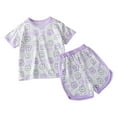 thumbnail image 4 of JUMEYU Kids Pajama Girls Pajamas Sets Short Sleeve Kids Pjs Button Down Sleepwear Size 6-7 (Purple,6-7 Years), 4 of 4
