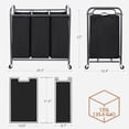thumbnail image 3 of Clasificador de ropa STORAGE MANIAC 136L con ruedas giratorias, color negro, 3 of 8