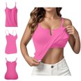 thumbnail image 4 of AherBiu Womens Tank Tops with Built in Bra Stretch Keyhole Square Neck Basic Layer Top Tees Shirt Camisole Pajamas Tanks, 4 of 7
