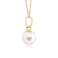 thumbnail image 2 of ANGARA Freshwater Cultured Pearl V-Bale Pendant with Diamond in 14K Yellow Gold for Women | June Birthstone, Birthday, Anniversary, Jewelry Gift for Women | Pearl Necklace, 2 of 8