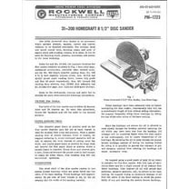 Delta Rockwell 31200 / Homecraft 8.5" Disk Sander PM1723 AFM4 Instructions REPRINT