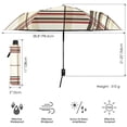 thumbnail image 3 of FORMRS Travel Umbrella Folding Auto Open Close Windproof Rain UV Protection, Cream Plaid, 3 of 8