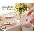 thumbnail image 6 of Impresserve 13 Inch Pink Hammered Charger Plates with Gold Rim, Disposable Plastic Charger Plates for Events and Dining, 8 Count, 6 of 11