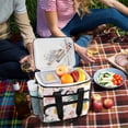 thumbnail image 5 of FORMRS Insulated Cooler Bag 24 Cans Capacity Soft Leakproof Lunch Box with Side Pockets, Flamingo Pattern, 5 of 7