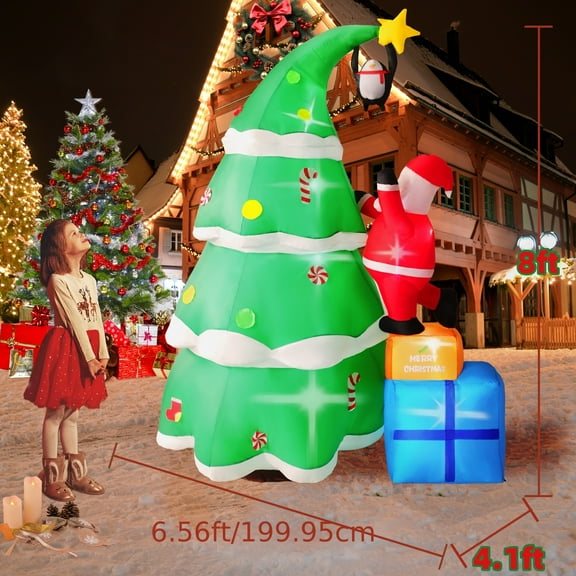 6ft Christmas Mug Inflatable w/ Built-in LEDs: Weather-Resistant Fabric Decor – For Indoor/Outdoor Garden/Lawn/Party, Holiday Gift