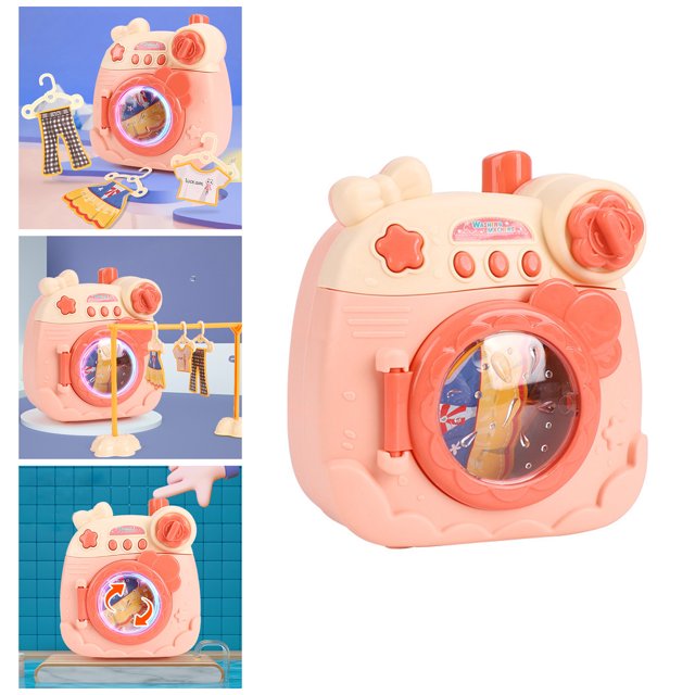 Mini lavadora de juguete electrónica de simulación, tambor para niños, muebles para , juguete interactivo, lavadora de tambor inconfundible, para jueg Yotijar fingir lavadora