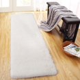 thumbnail image 4 of Fluffy Runner Rugs 2 x 6ft Soft Shag Rug 2x6 Feet Plush Area Rug Carpet Non-Slip Nursery Dorm Fuzzy Bedside Rug Kids Room Home DecorWhite, 4 of 8