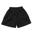 thumbnail image 4 of Girls Casual Shorts Elastic Waist Basic Soft Shorts Slim Fit Breathable Summer Clothing Black 7-8 Years, 4 of 7