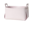thumbnail image 1 of Cesta de almacenamiento Cateissary organizador plegable de cuero con asa decorativo Rosa, 1 of 6