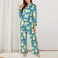 thumbnail image 2 of Wukai Cute Polar Bear Fishing Print Women's Pajama Set,PJ Set,Lounge Sets For Women Soft Long Sleeve Sleepwear Comfort and Style-Medium, 2 of 7