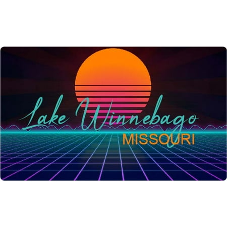 

Lake Winnebago Missouri 4 X 2.25-Inch Fridge Magnet Retro Neon Design