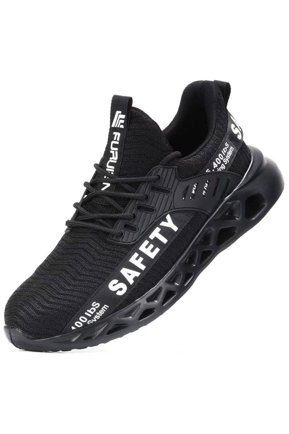 Slip-Resistant Steel Toe Work Shoes for Men and Women, Lightweight Safety Sneakers