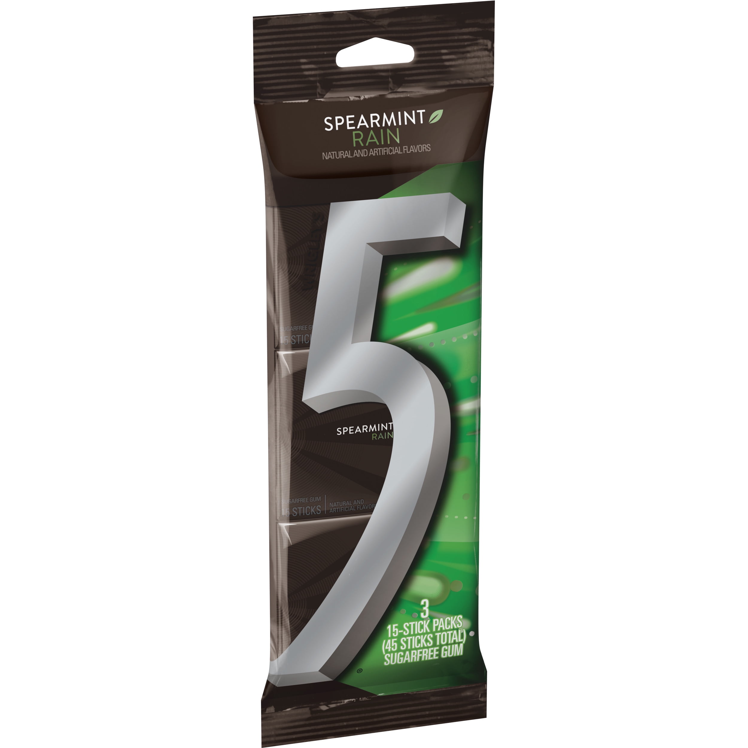 5 Gum Spearmint Rain Sugarfree Gum, multipack (3 packs total) by Wm. Wrigley Jr. Company