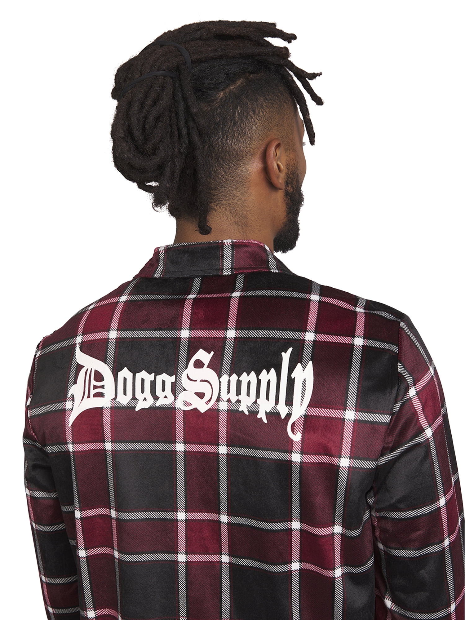 Dogg Supply by Snoop Dogg Men's 2-Piece Long Sleeve Microfleece Button Front Top and Pants Pajama Set