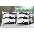 thumbnail image 6 of Ambesonne Black White Throw Pillow Cover 4 Pack, Orca Killer Whales, 18", Black and White, 6 of 7