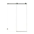 thumbnail image 5 of 60" wide x 76" high frameless single sliding soft-close matte black shower door with 5/16" (8mm) clear nano-coated tempered glass, sturdy and stable, stainless steel handle, convenient design, 5 of 9