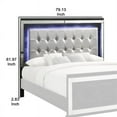 thumbnail image 5 of Benjara Contemporary King Size Wood Headboard with LED and Mirror Trim, White-Color:Black, 5 of 5