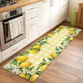 thumbnail image 2 of Yellow Lemon 2'x6' Runner Rugs for Hallway Kitchen Bedside Non Slip Washable, Summer Floral Fruit Leaves Botanical Grid Entryway Rug Runners with Rubber Backing, Long Carpet Runner for Laundry Room, 2 of 8