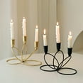 thumbnail image 7 of Black Three Armed Candlestick Candle Holders Decoration Table Centerpiece For Wedding Party Alternative Design Alloy Metal Black 8.27X4.7X4.33Inch, 7 of 7
