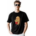 thumbnail image 4 of Camisetas para hombre, divertidas camisetas de algodón con cuello redondo y diseño de papas fritas, manga corta para hombre., 4 of 8