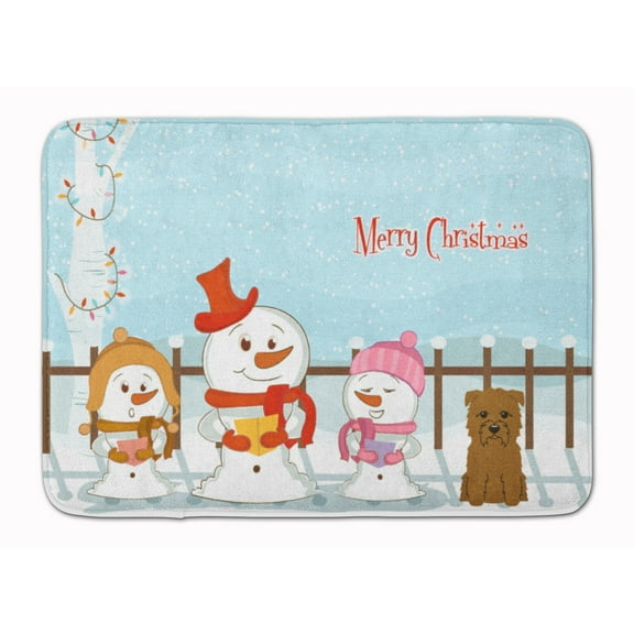 Merry Christmas Carolers Glen of Imal Tan Machine Washable Memory Foam Mat