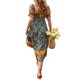thumbnail image 4 of Txlixc Vestido bohemio de verano para mujer, falda de pastel de una pieza estilo bohemio con estampado floral en el pecho de manga corta Txlixc  Estilo de ocio, 4 of 5