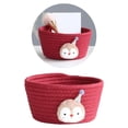 thumbnail image 3 of Cesta de almacenamiento tejida a mano con hilo de algodón, organizador de juguetes y basura para niños. Pingüino rojo vino, 3 of 9