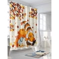 thumbnail image 3 of Fall Shower Curtain Gnome Pumpkins Shower Curtains for Bathroom Thanksgiving Decor, Waterproof Polyester Shower Curtain Set with Hooks, Extra Long 72" x 96" Maple Leaves Retro, 3 of 6