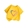thumbnail image 3 of HNMKIU Mignon T-Shirt Graphique à Col Rond Manches Courtes pour Filles Été Décontracté Confortable Jaune, 8-9 Ans, 3 of 5