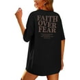 thumbnail image 5 of MOUSYA Faith Over Fear Shirt Women Graphic Shirts Oversized Workout Gym Christian Religious Tees Drop Shoulder Tee Tops, 5 of 9