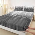 thumbnail image 3 of Homewish Painting Graffiti Twin Sheet Sets,Minimalist Stripes Lines Twin Fitted Sheet,Gray White Flat Sheet For Girl Boys,Super Cozy Room Decor,3 Pieces, 3 of 7