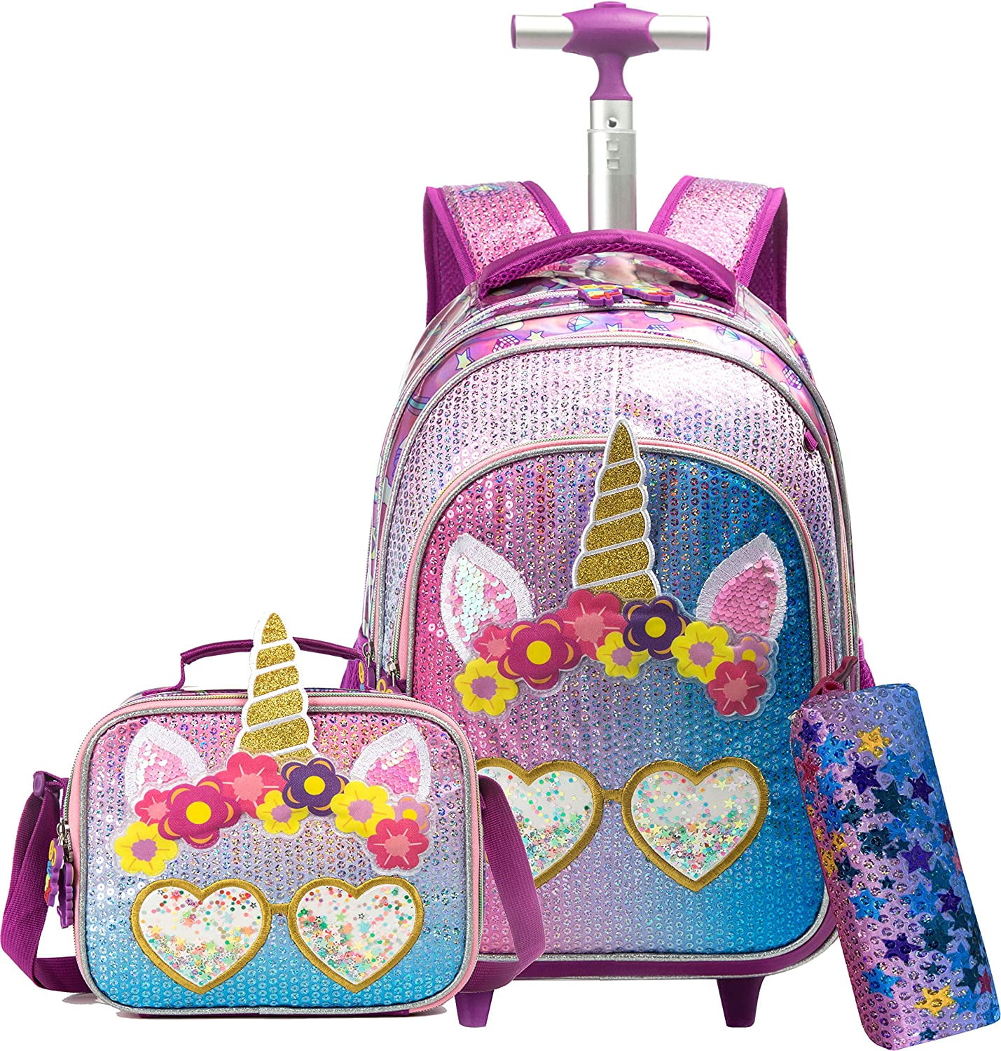 Unicorn Mermaid Lunch Box Designer Reversible Colourful Sparkle Sequin Cool Bag 