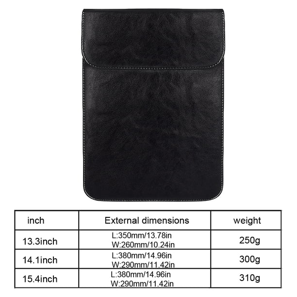Funda para computadora portátil Funda impermeable para almacenamiento de PU Bolsa de repuesto para computadora portátil para MacBook, Negro, 15.4 pulgadas Inevent EL5337-13B