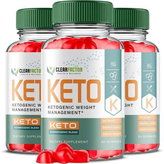 (3 Pack) Clear Factor Keto ACV Gummies - Apple Cider Vinegar Supplement for Weight Loss - Energy & Focus Boosting Dietary Supplements for Weight Management & Metabolism - Fat Burn - 180 Gummies