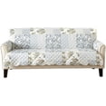thumbnail image 1 of Patchwork Scalloped Printed Furniture Protector. Stain Resistant Couch Cover. (Sofa, Grey), 1 of 6