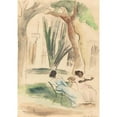 thumbnail image 2 of Jules Pascin 14x18 Black Ornate Wood Framed Double Matted Museum Art Print Titled - Nannies with a Child (1917), 2 of 5