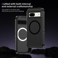 thumbnail image 2 of for Google Pixel 8A Case,[Built-in Invisible Kickstand],Compatible with MagSafe,Military-Grade Drop Protection Double Layer Shockproof Slim Translucent Matte Phone Case,Black+Black, 2 of 7
